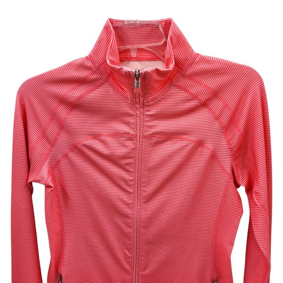 GapBody Pink Striped Full-Zip Jacket Womens S Polyester/Spandex - Picture 3 of 7